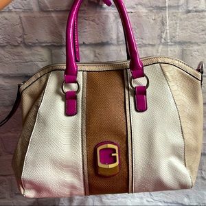 Guess Snakeskin Satchel Purse and Wallet Set